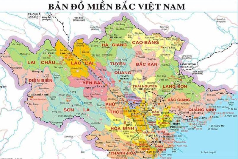 Nguồn Gốc Tên Gọi - Bản đồ Các Tỉnh Thành Miền Bắc. Source Sưu Tầm Internet