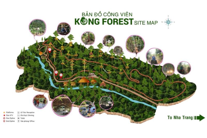 Kong Forest Nha Trang - Bản đồ Công Viên Kong Forest. Source Sưu Tầm Internet