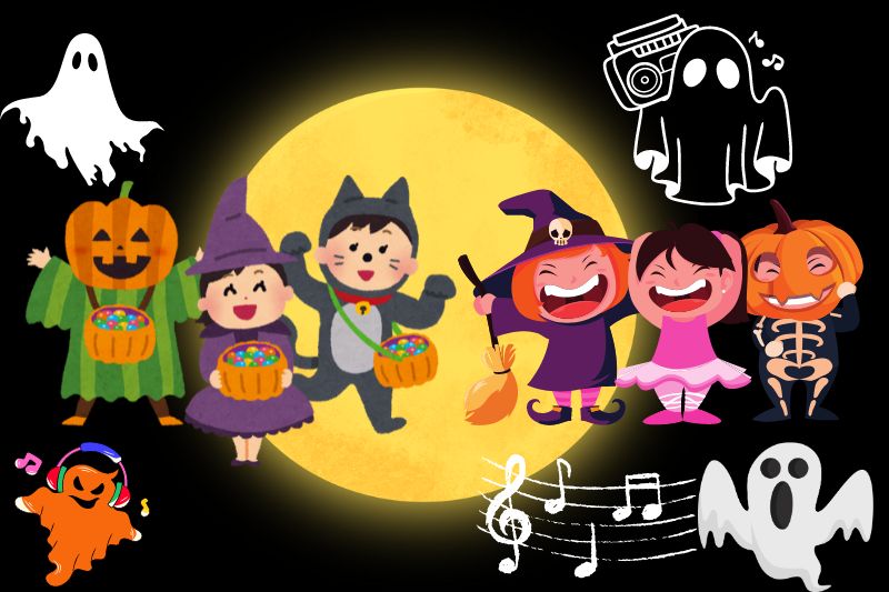 Hoạt động Halloween - Nhảy Trên Nền Nhạc Kinh Dị. Source Sưu Tầm Internet