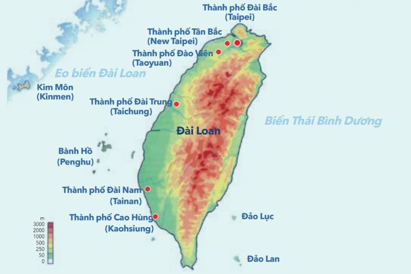 Đài Loan, Bản đồ Đài Loan